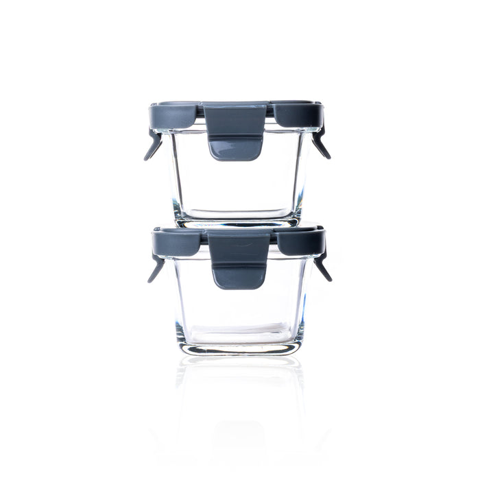 Consol Glass Square Baby Container 160ml 2 Pack