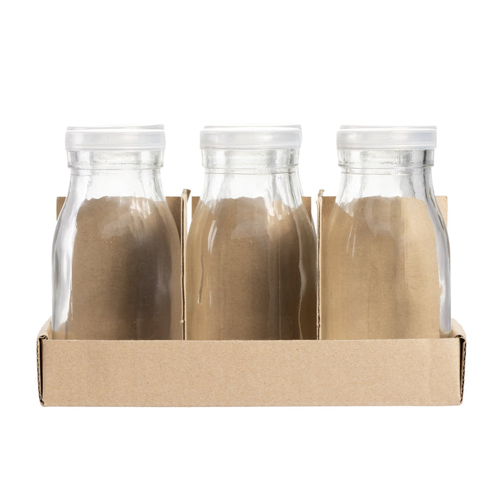 Glass Bottle With Plastic Lid 12CM 200ML 6 Pack