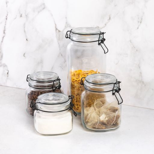 Hermetic Canister Black Clip Top 750ml