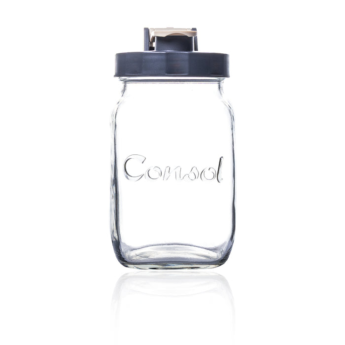 Consol Glass preserve Jar with Sand Flip Top Lid 1L