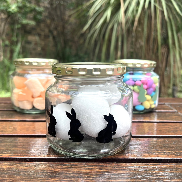 Consol Glass Bunny Catering Jar Black 500ml