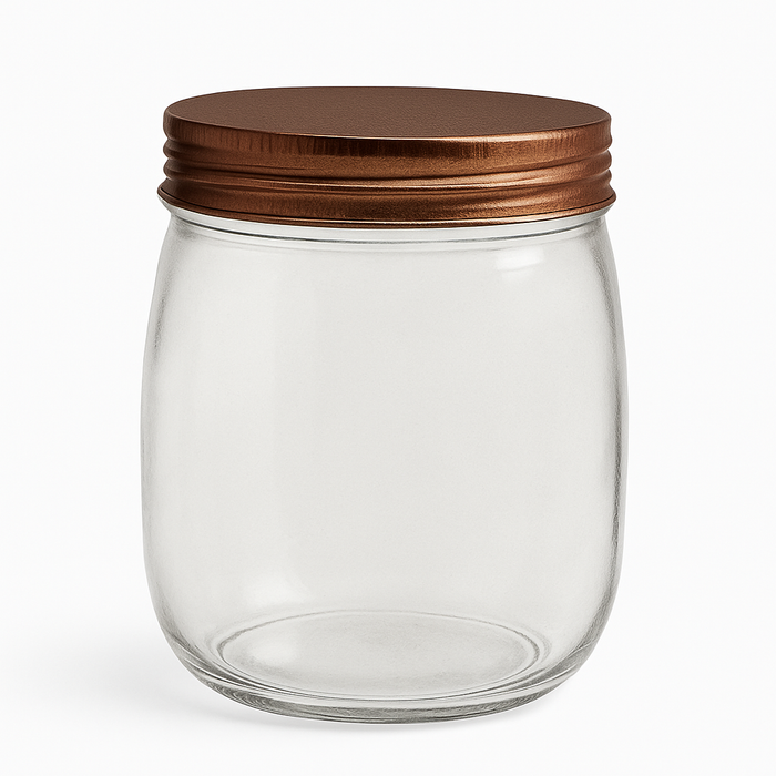 ROUND JAR WITH ROSE GOLD LID 700ml