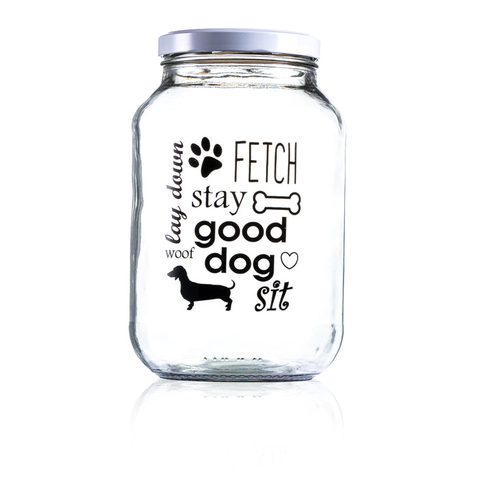 Dog Print Jar 3l with White Lid