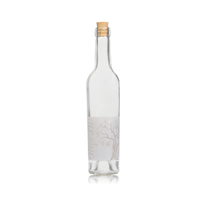 Consol Glass Olive Bottle 375ml with Cork Lid