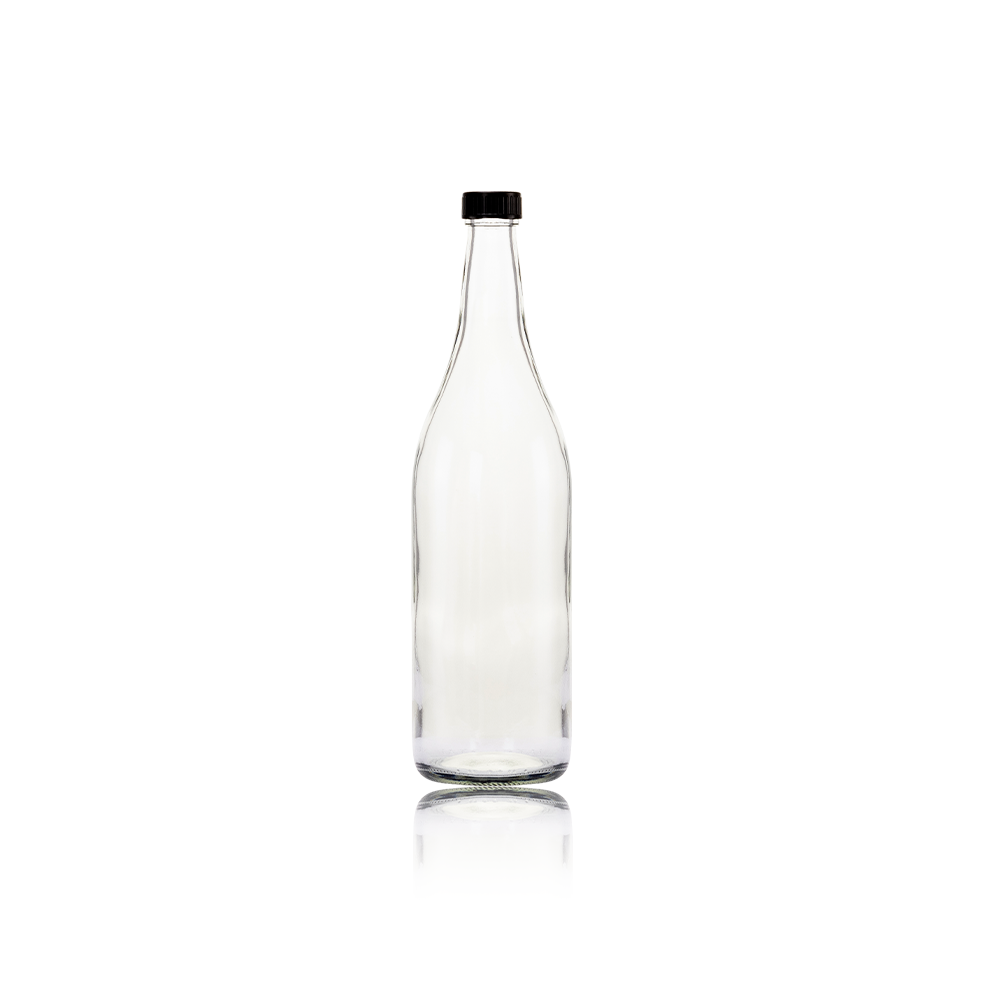 Consol Glass Starlight Bottle 1000ml (1L) with Black Lid