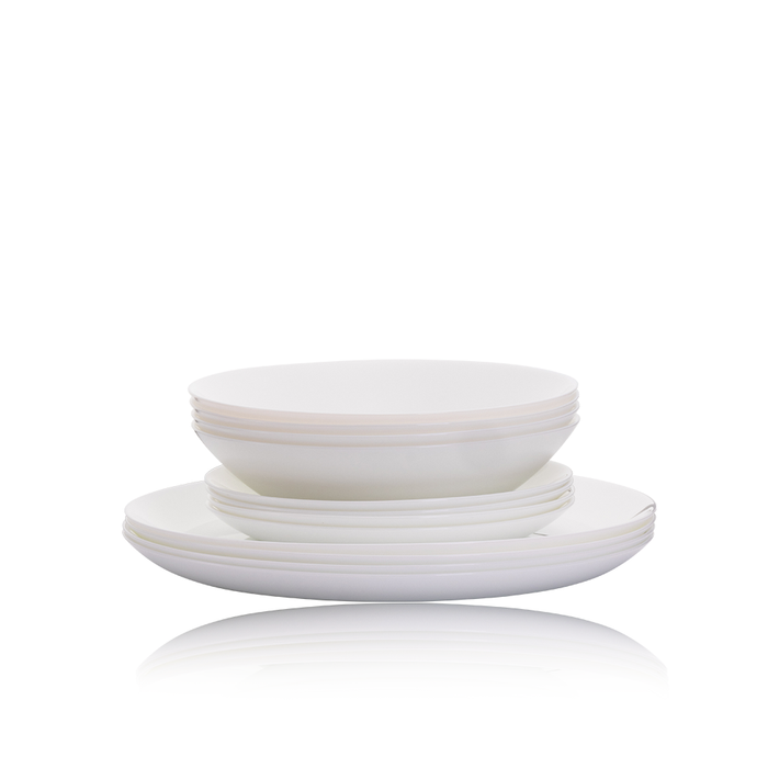 Consol Glass Opal Dinner Set with Tumbler (16 Piece)