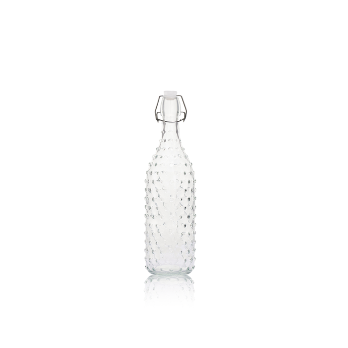 Hobnail Bottle 1000ml (1L) with Cliptop Lid