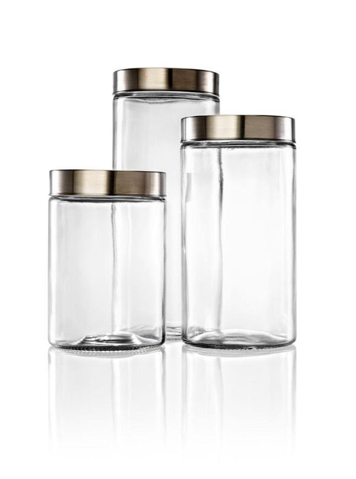 Consol Glass Chicago Cannister Set 3 Piece