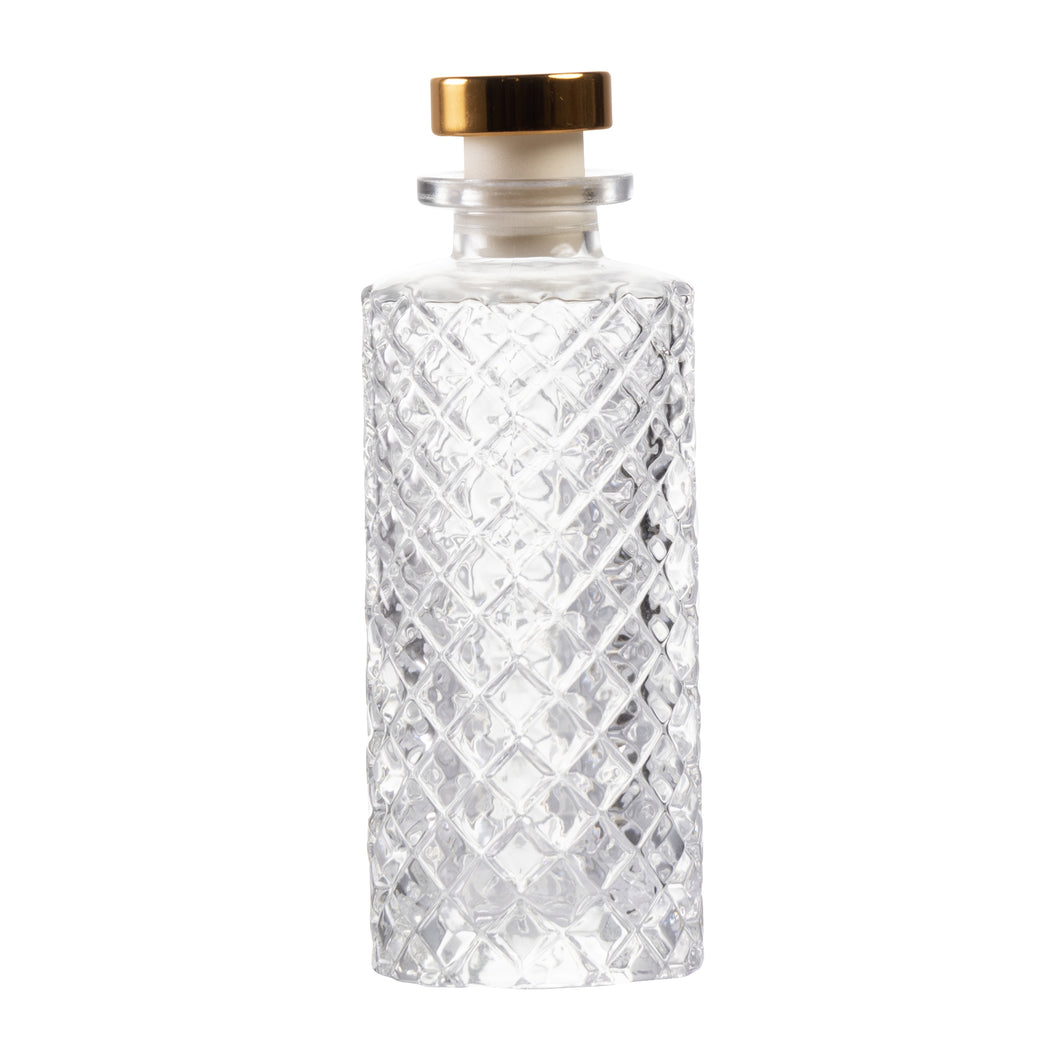 Ribbed Glass Perfume Bottle With Rose Gold Stopper 150ml