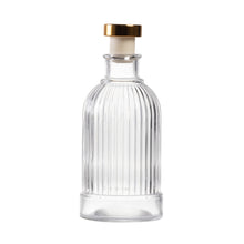 Load image into Gallery viewer, Ribbed Glass Perfume Bottle With Rose Gold Stopper 200ml

