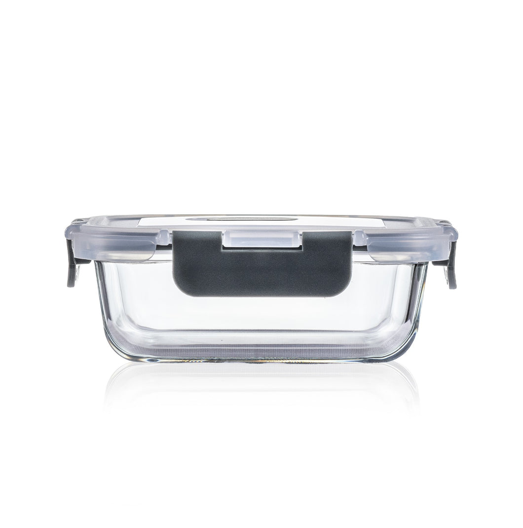 Consol Glass Madrid Rectangular Storage Container 370ml With Clip On Vent Lid