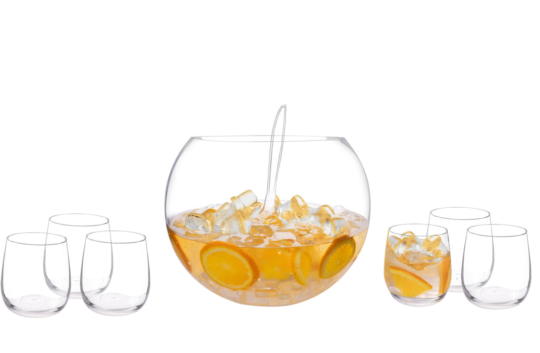 Consol Glass Genoa Punch With Tumbler 11l (8 Piece)