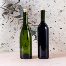 Load image into Gallery viewer, Consol Glass Wine Bottle DG With Cork Lid 750ml Burgundy
