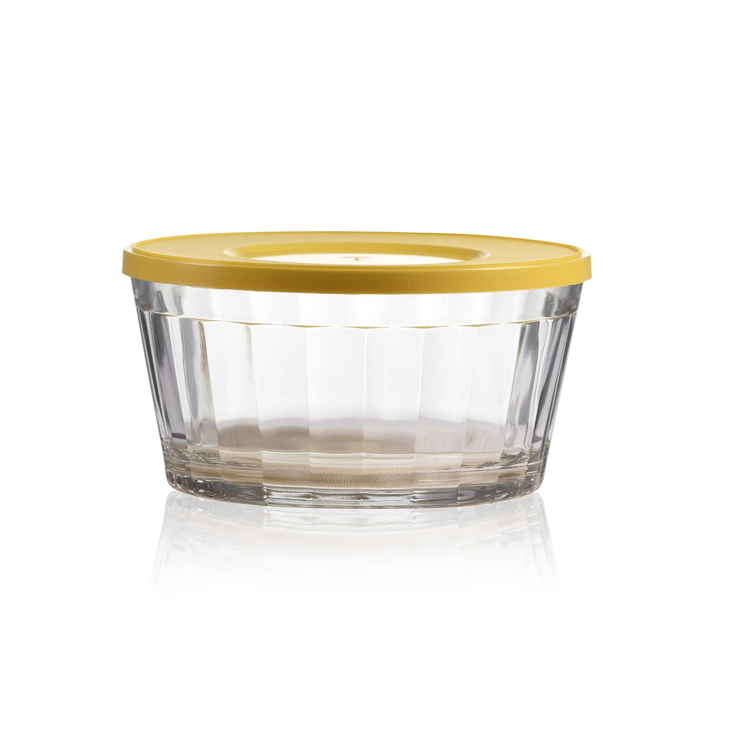 Americano Large Bowl 600ml With Yellow Lid