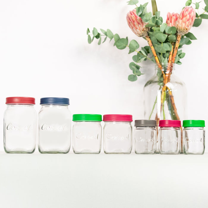 Consol Glass Preserve Jar 250ml with Coloured Lid