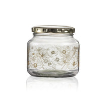 Load image into Gallery viewer, Consol Glass Gold Flower Jar 500ml With Gold Lid
