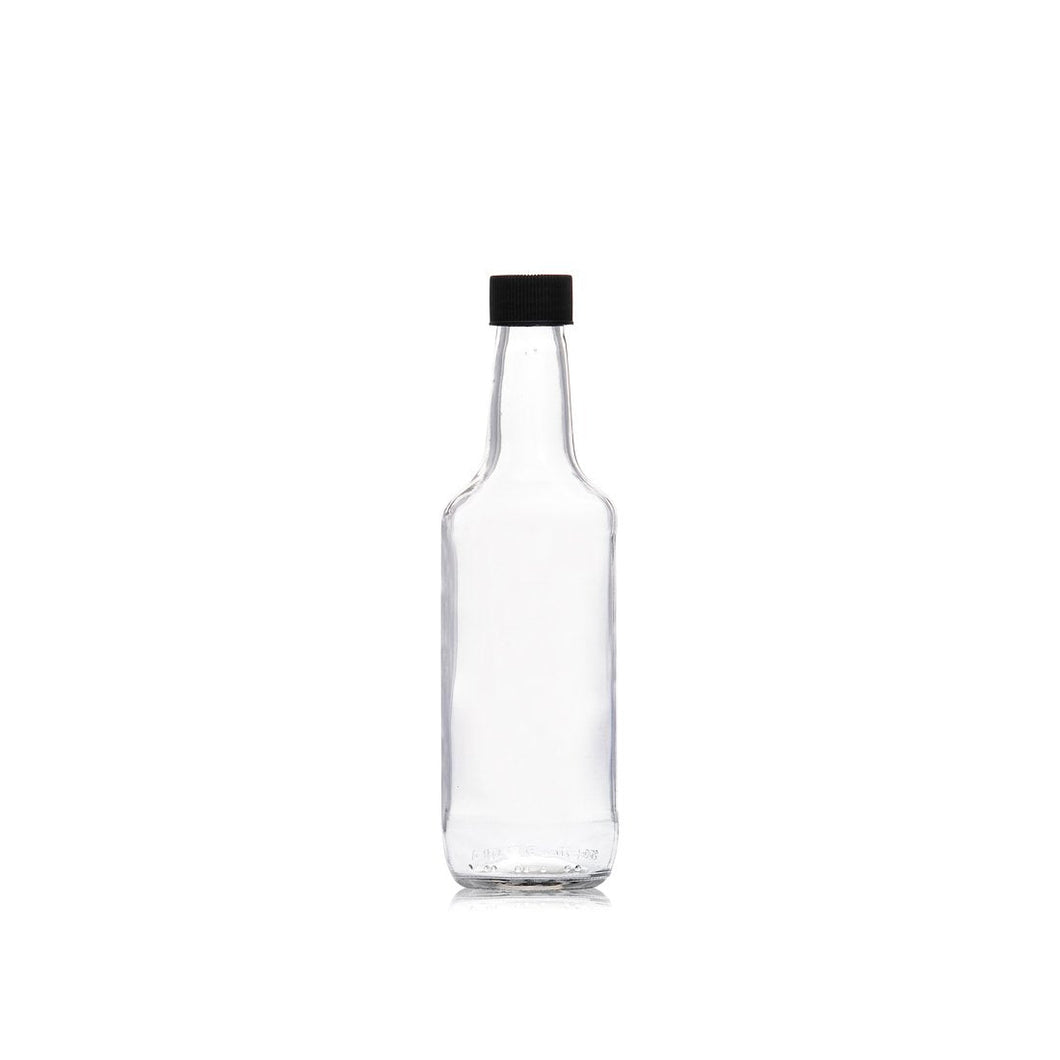 Consol Glass Sauce Bottle 250ml Utility with Black lid (24 Carton Pack)