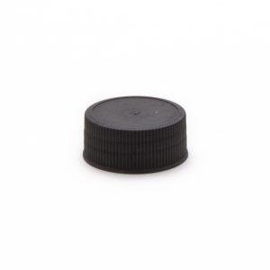 28mm Ribbed Screw Lid Black