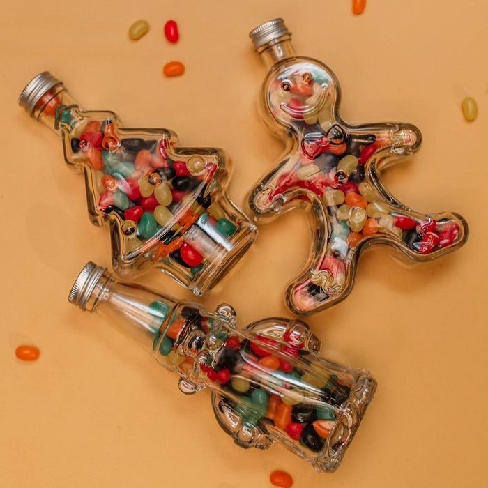 Gingerbread man Glass Bottle 250ml with Aluminium lid