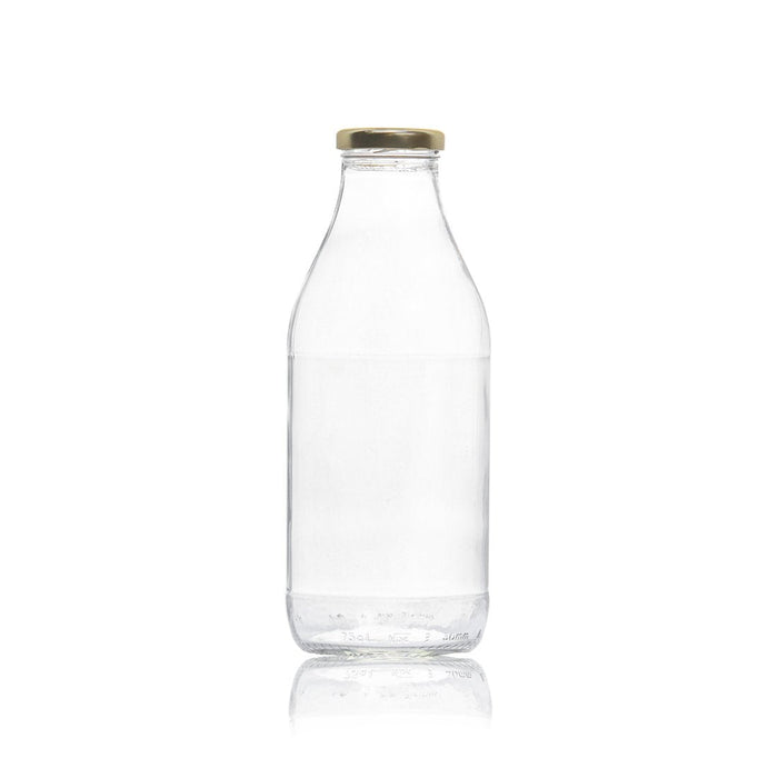 Latte Glass Bottle 750ml with Gold lid