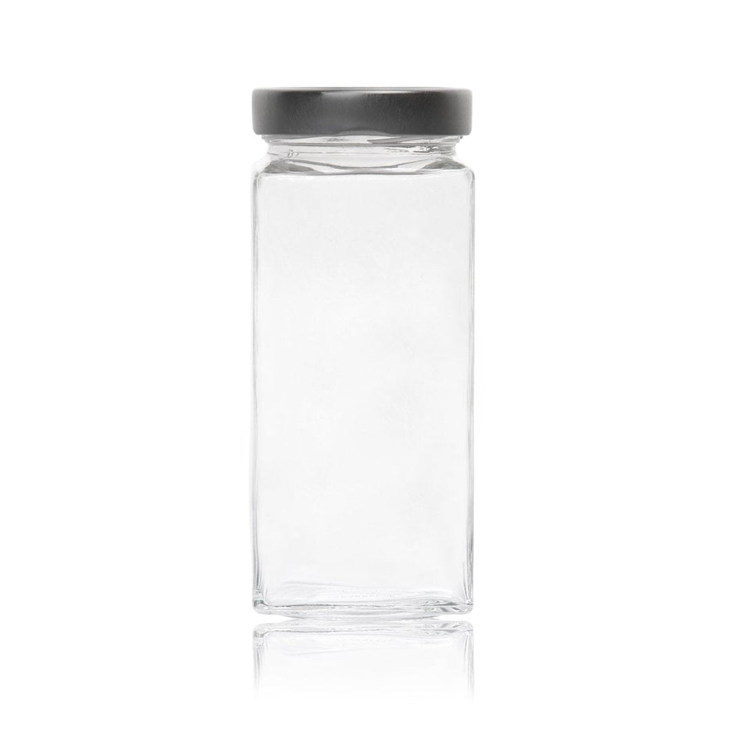 Vaso Evolution Glass Jar 580ml with Silver lid