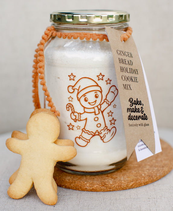 Consol Glass Festive Gingerbread Jar 1000ml (1L) with lid