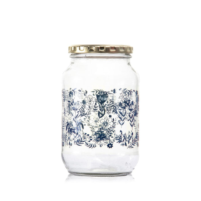 Consol Glass Decorated Jar 1000ml (1L)