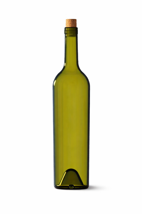 Consol Glass Claret Wine Bottle Dark Green 750ml With RL8 Cork Lid