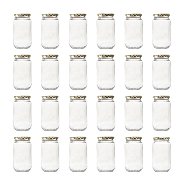 Consol Glass Sheer Jar 250ml with Gold lid (24 Carton Pack)