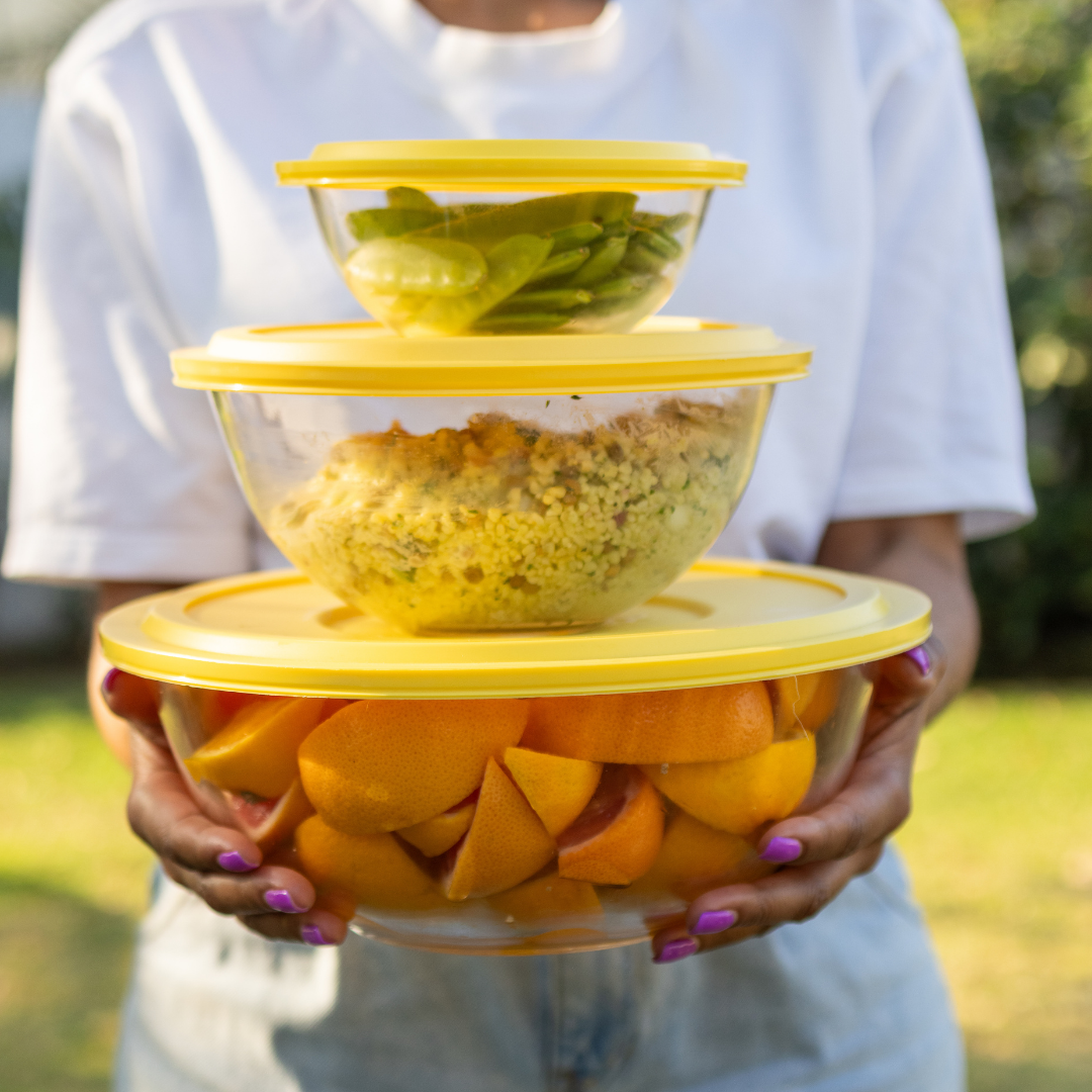 Consol Glass Marinex Mix Bowl 3000ml (3L) with Yellow Lid – The Consol ...