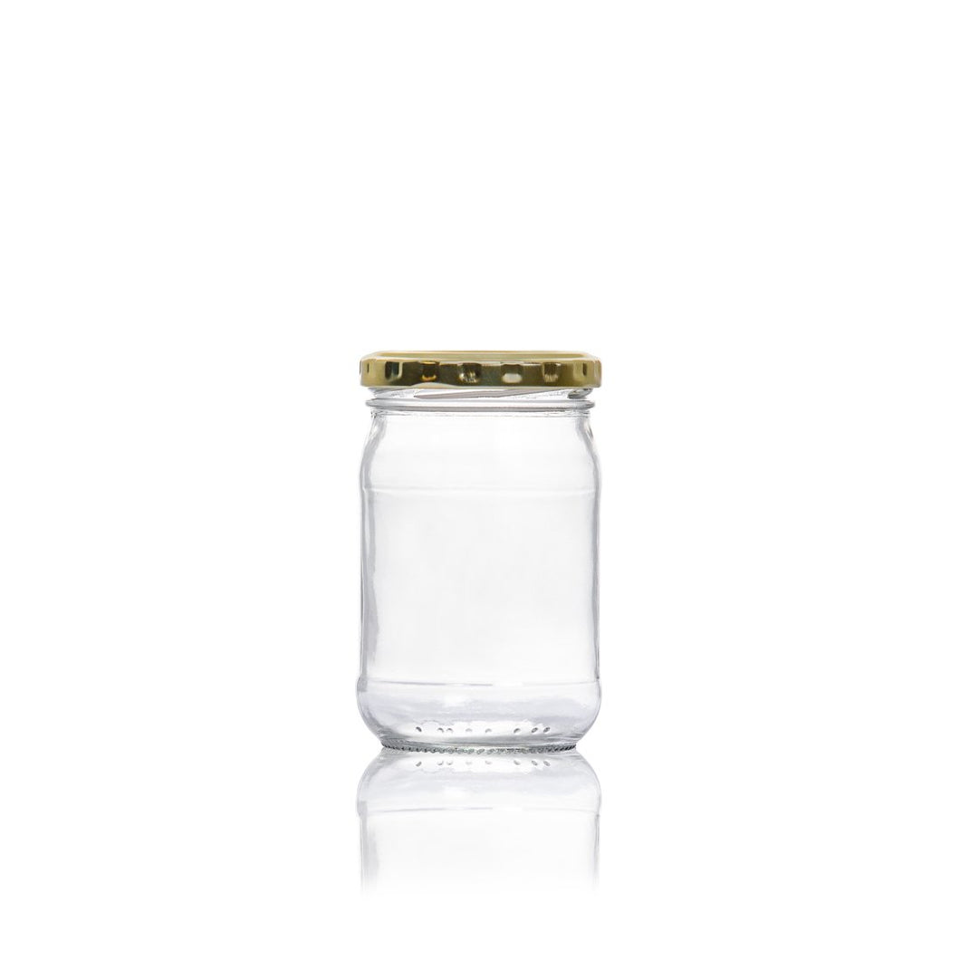 Consol Glass Farrago Jar 250ml with Gold lid (24 Carton Pack)