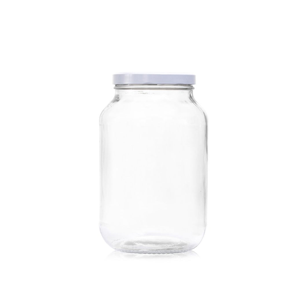 Consol Glass Catering Jar 3000ml (3L) with White lid (6 Carton Pack)