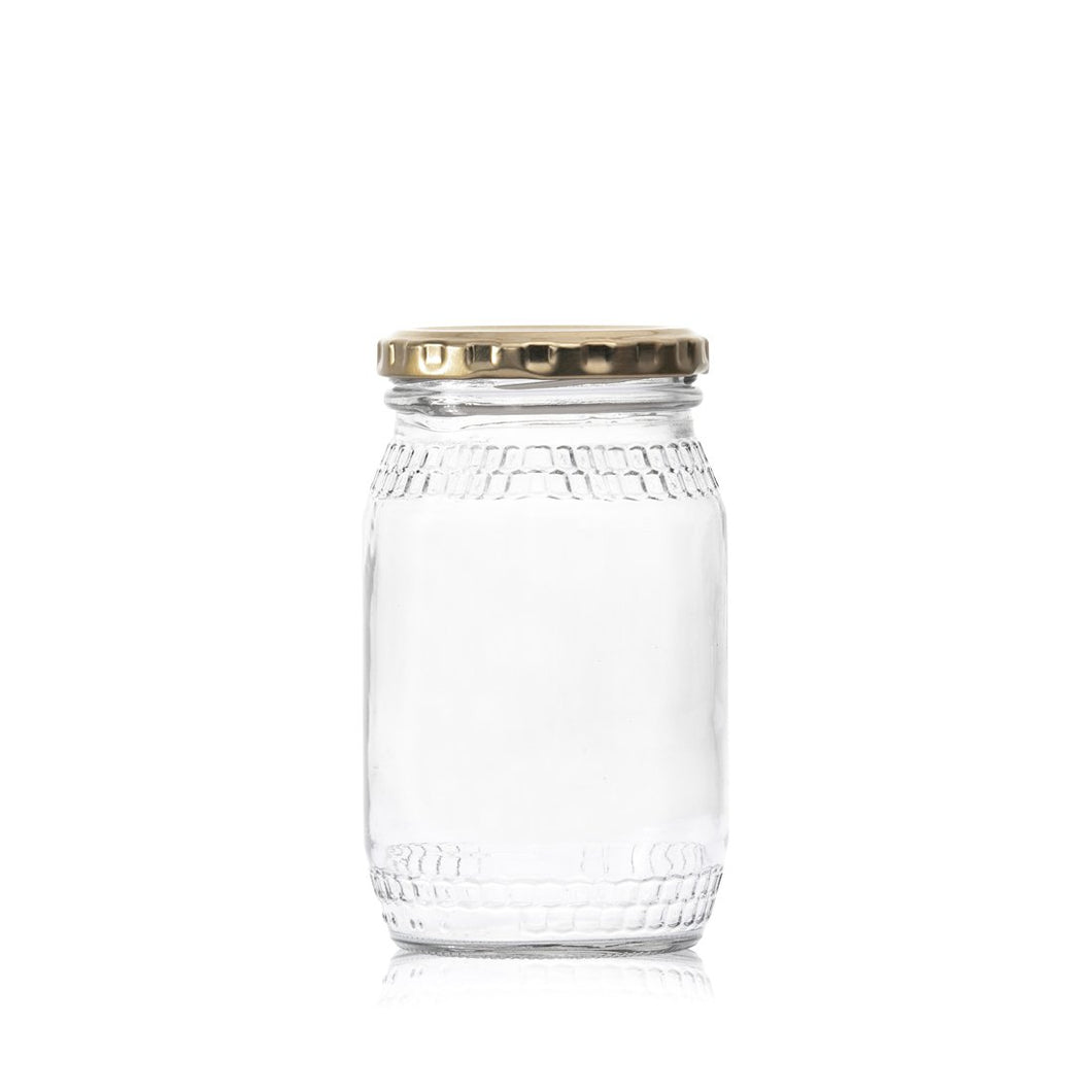 Consol Glass Honey Jar 352ml with Gold lid