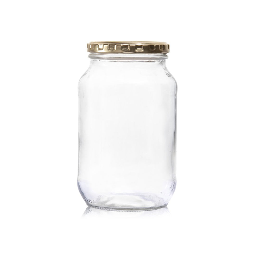 Consol Glass Catering Jar 1000ml (1L) with Gold lid (12 Carton Pack)
