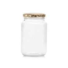 Load image into Gallery viewer, Consol Glass Round Jar 375ml with Gold lid
