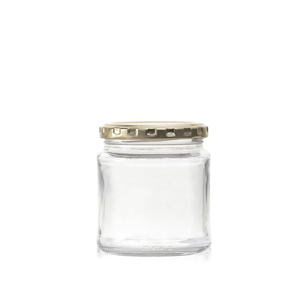 Consol Glass Jam Jar 291ml with Gold lid (24 Carton Pack)
