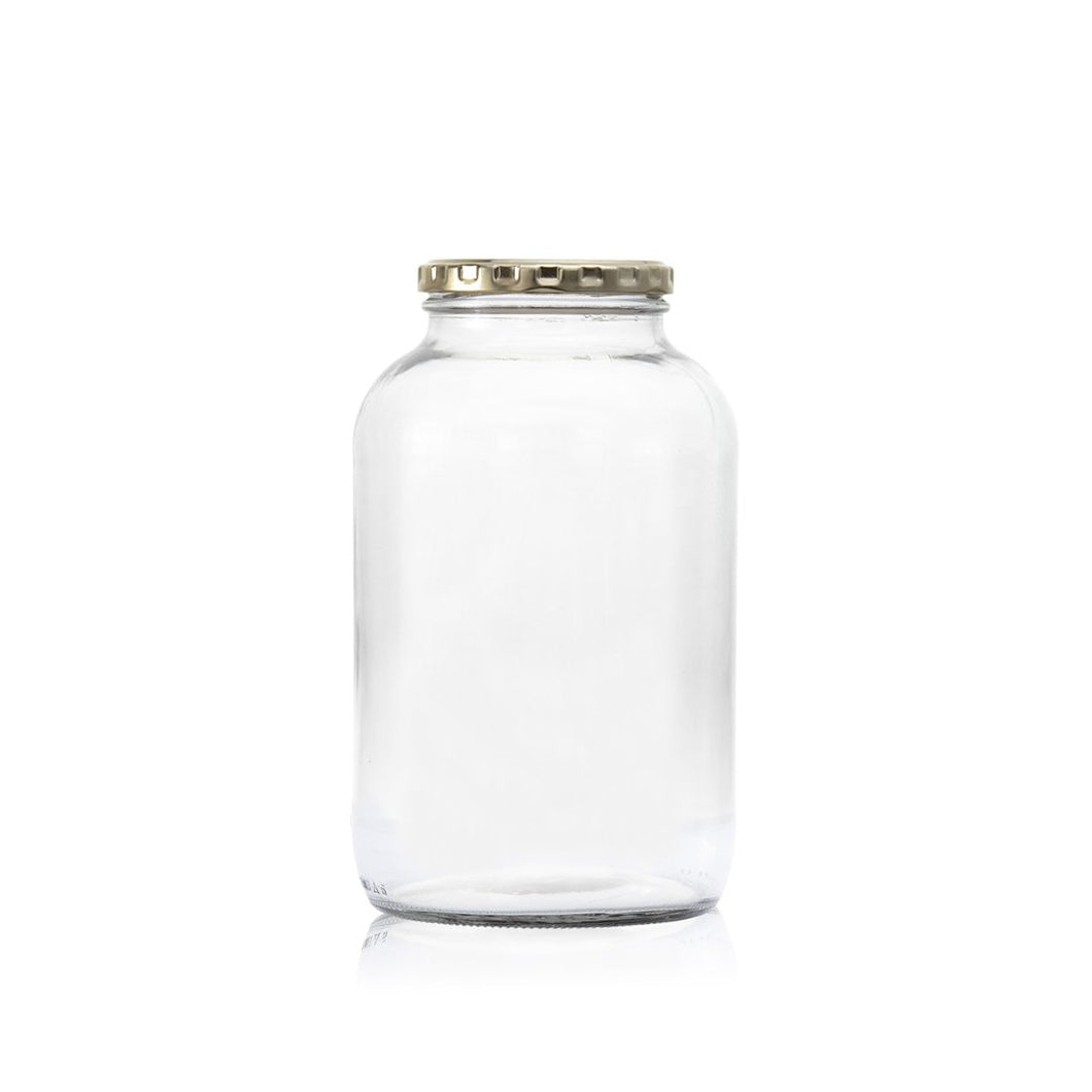 Consol Glass Catering Jar 2000ml (2L) with Gold lid (4 Carton Pack)