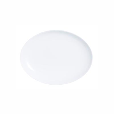 Consol Glass Opal Oval Plate 25x33cm White