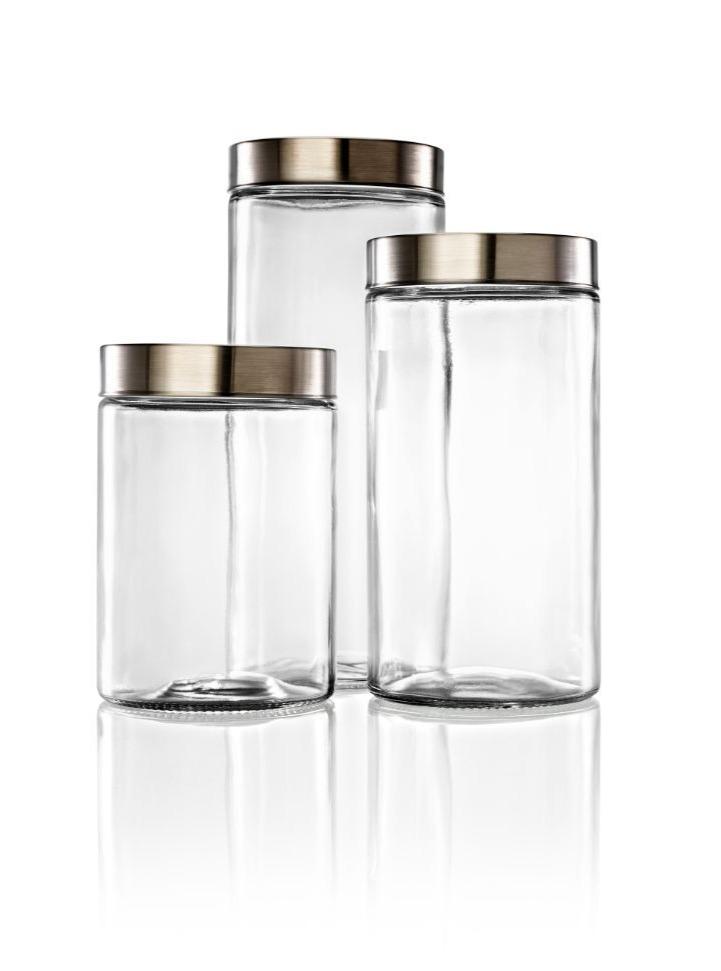 Consol Glass Chicago Cannister Set 3 Piece