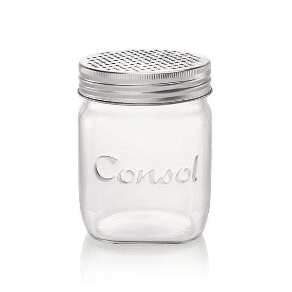 Consol Glass Jar 500ml Small Stainless Steel Grater