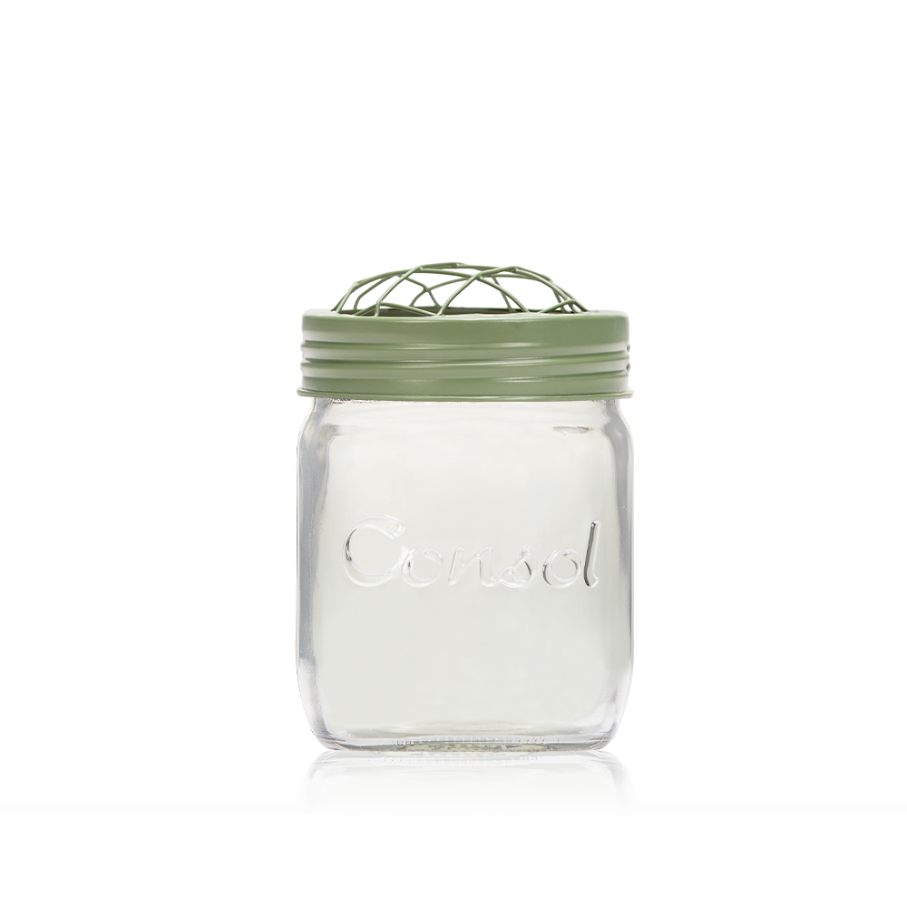 Consol Glass Preserve Jar 500ml with Green Mesh Lid