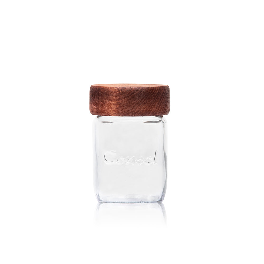 Consol Glass Preserve Jar 250ml with Dark Wooden Lid