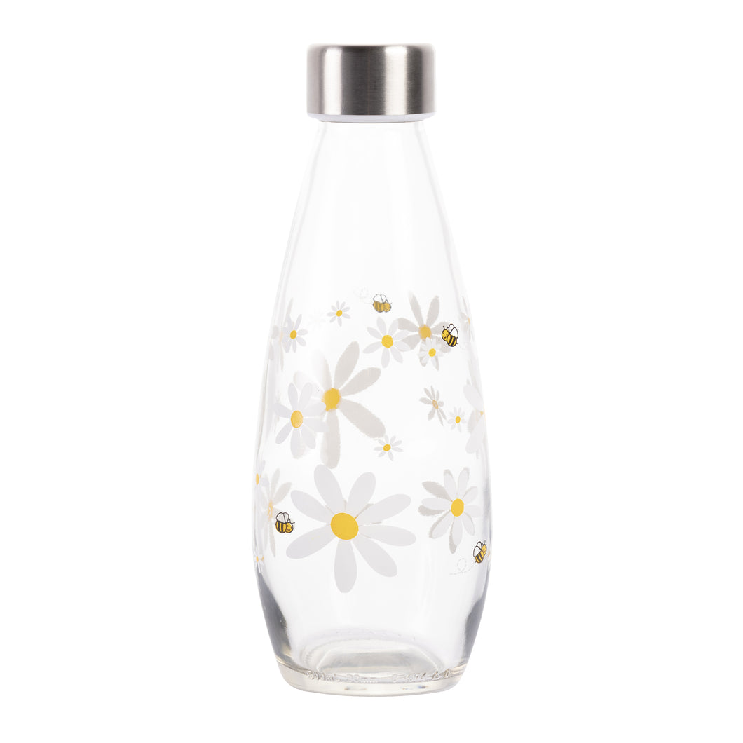 Consol Glass Droplet Daisy Bottle Yellow 500ml