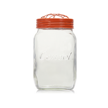 Load image into Gallery viewer, Consol Glass Preserve Jar 1000ml (1L) with Terracotta Mesh Lid
