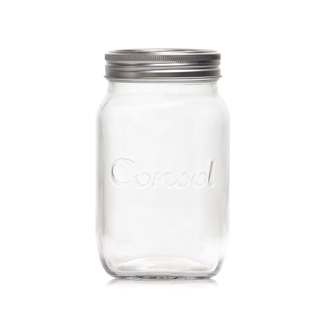 Consol Glass Preserve Jar 1000ml (1L) with Ring & Dome (12 Carton Pack)
