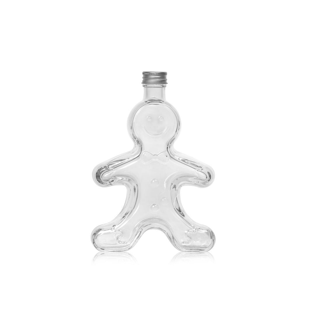 Gingerbread man Glass Bottle 250ml with Aluminium lid