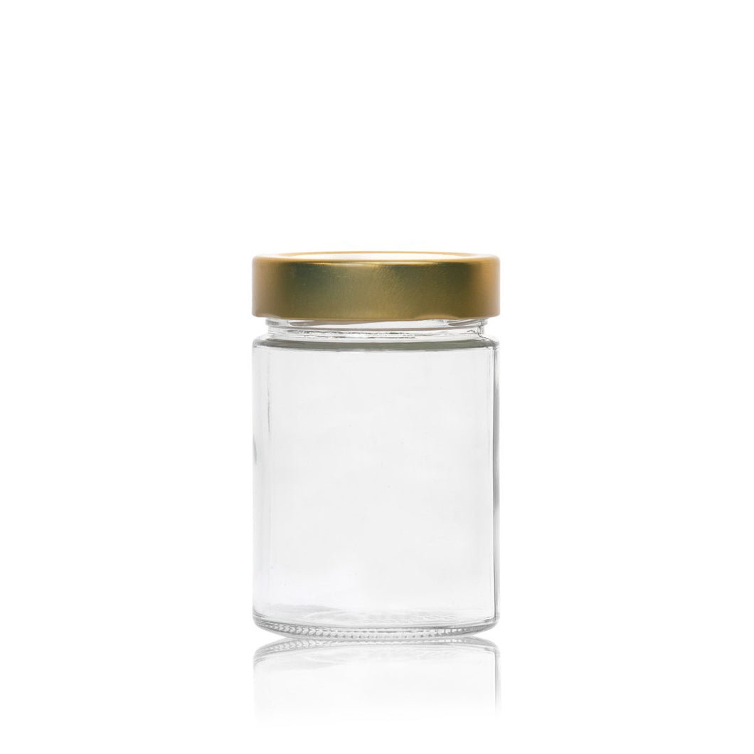 Vaso Ergo Glass Jar 314ml with Gold lid