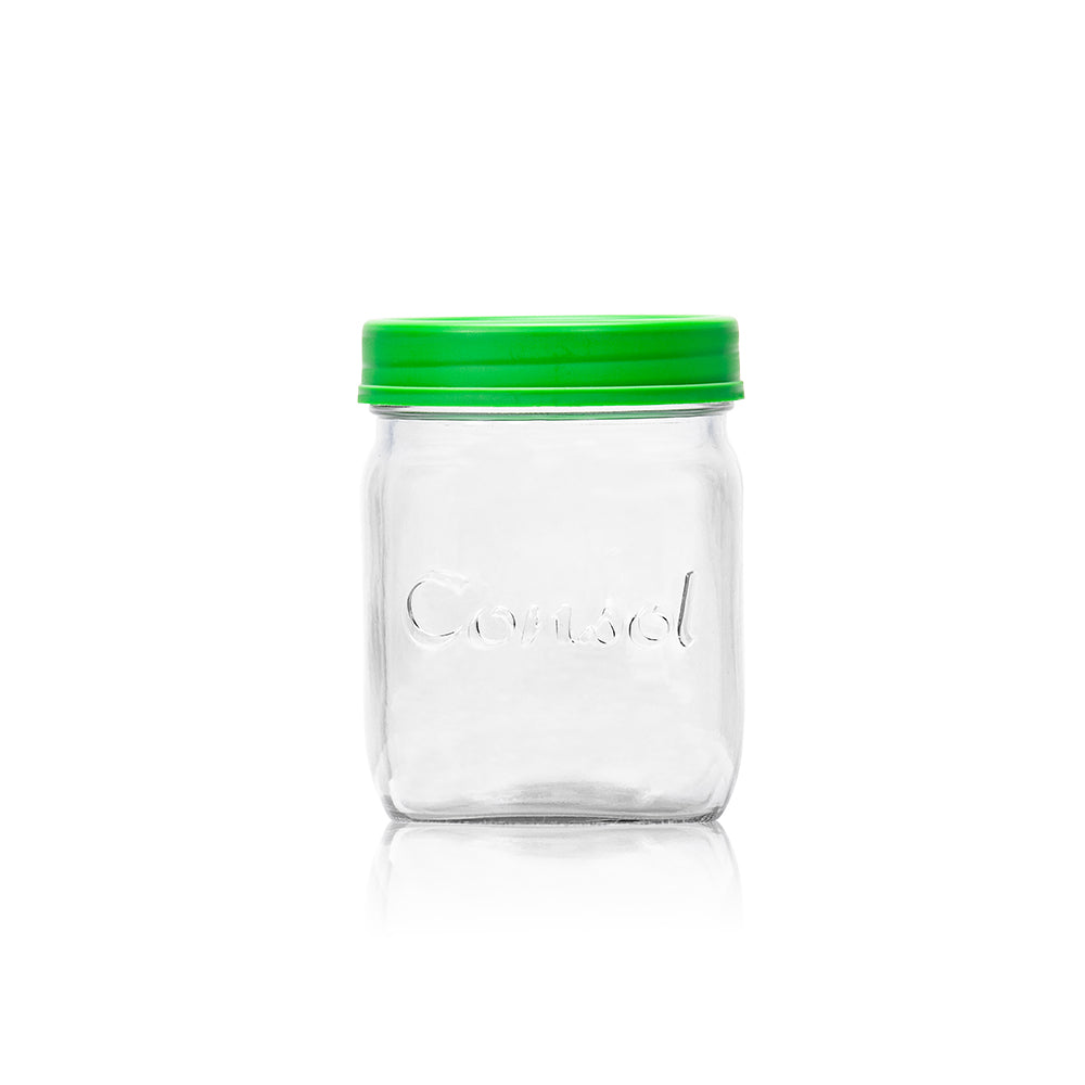 Consol Glass Preserve Jar 500ml with Coloured Lid